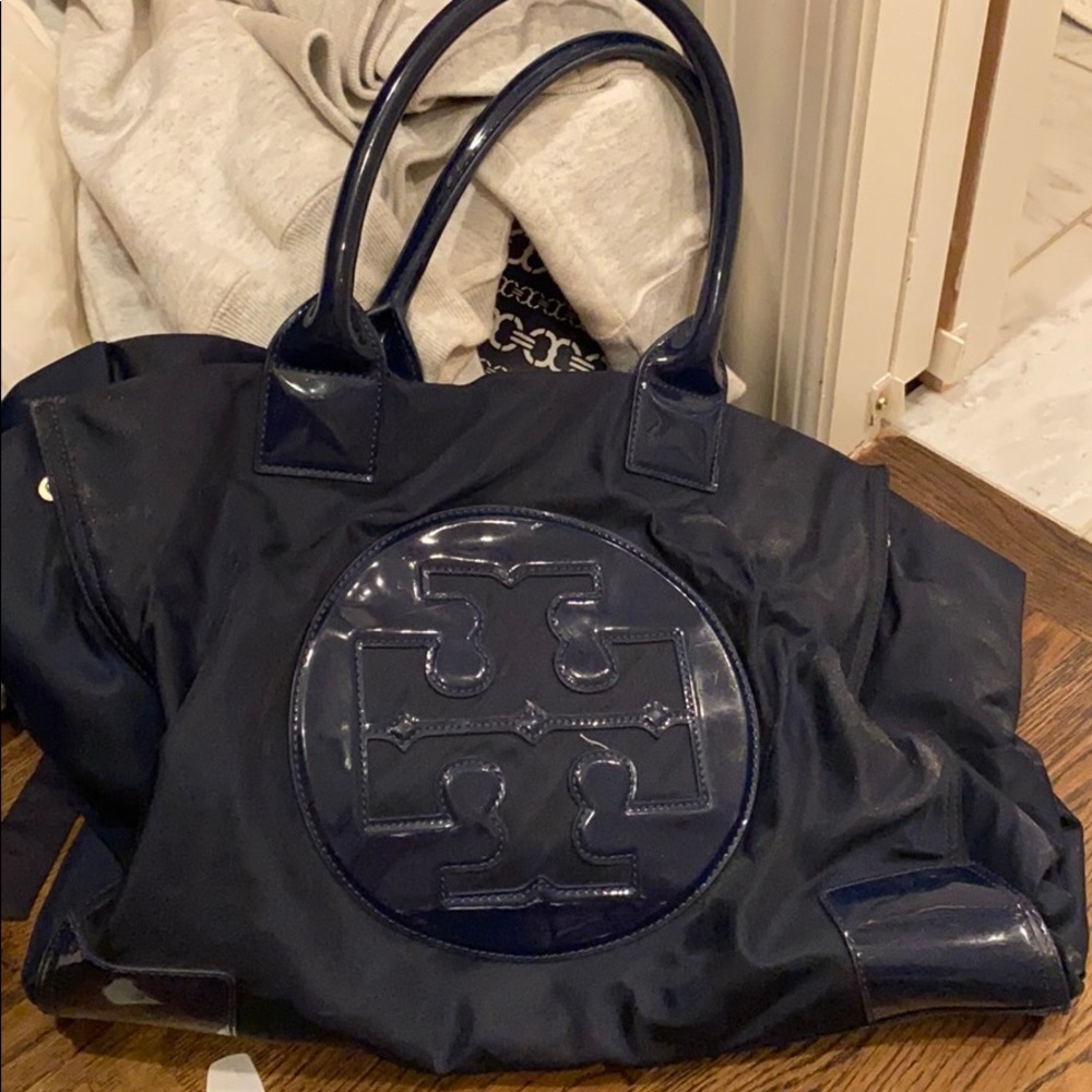 Navy Tory Burch tote bag